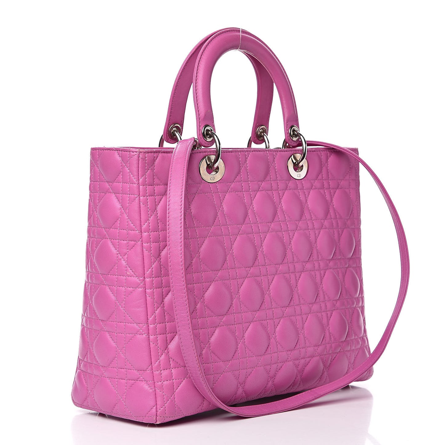 Lambskin Cannage Large Lady Dior Pink