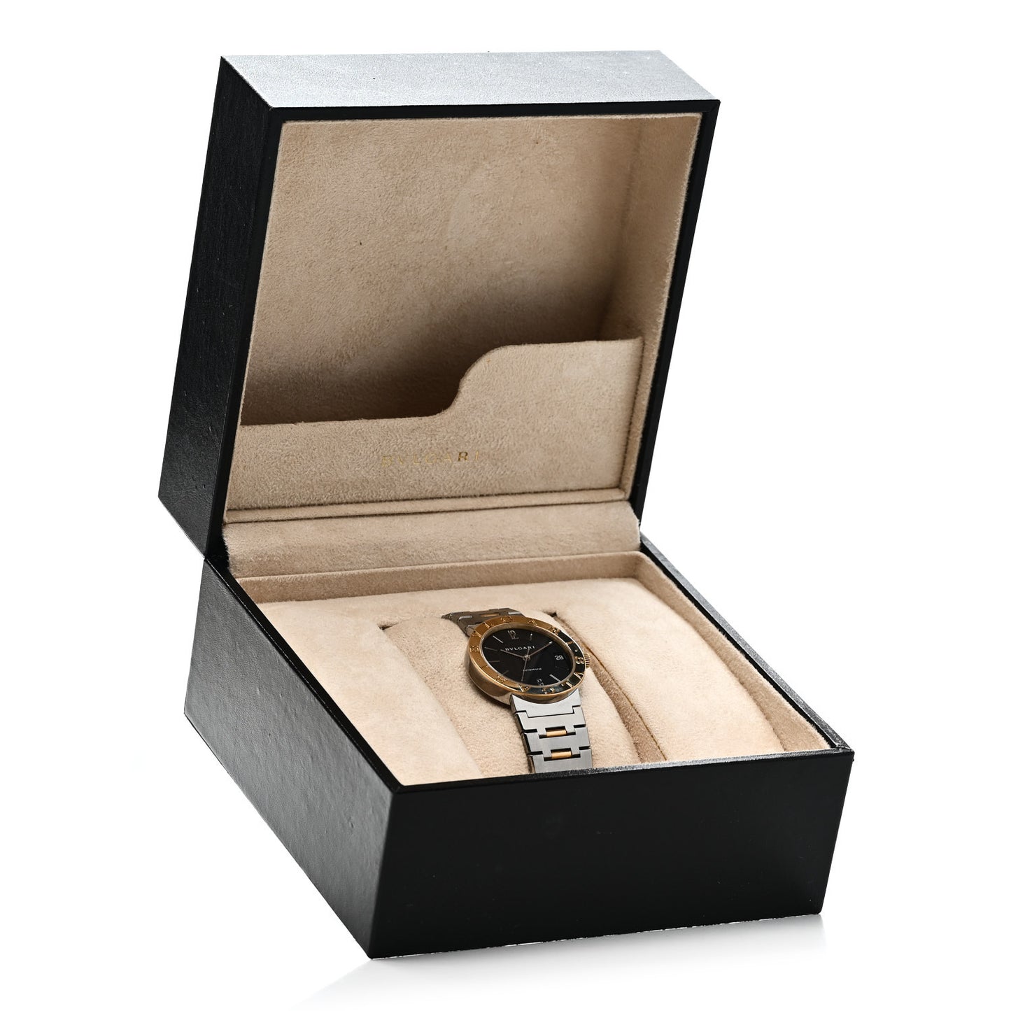 Stainless Steel 18K Yellow Gold 33mm Automatic Watch Black