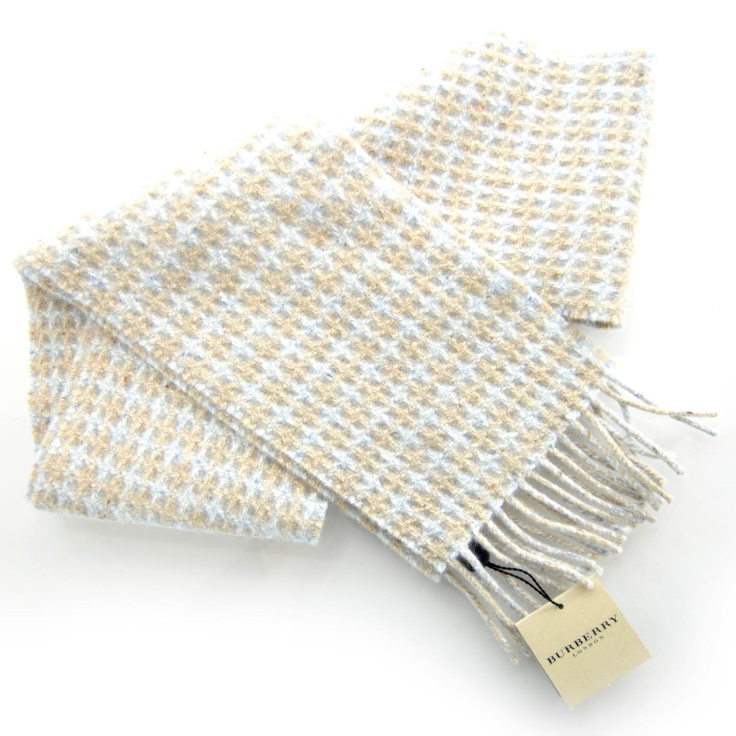 Cashmere Lurex Check Scarf Blue