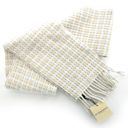 Burberry Cashmere Lurex Check Scarf Blue 1 of 4