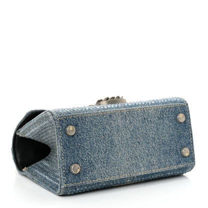 Marc Jacobs Crystal Denim Mini Saint Marc Top Handle Blue 4 of 13