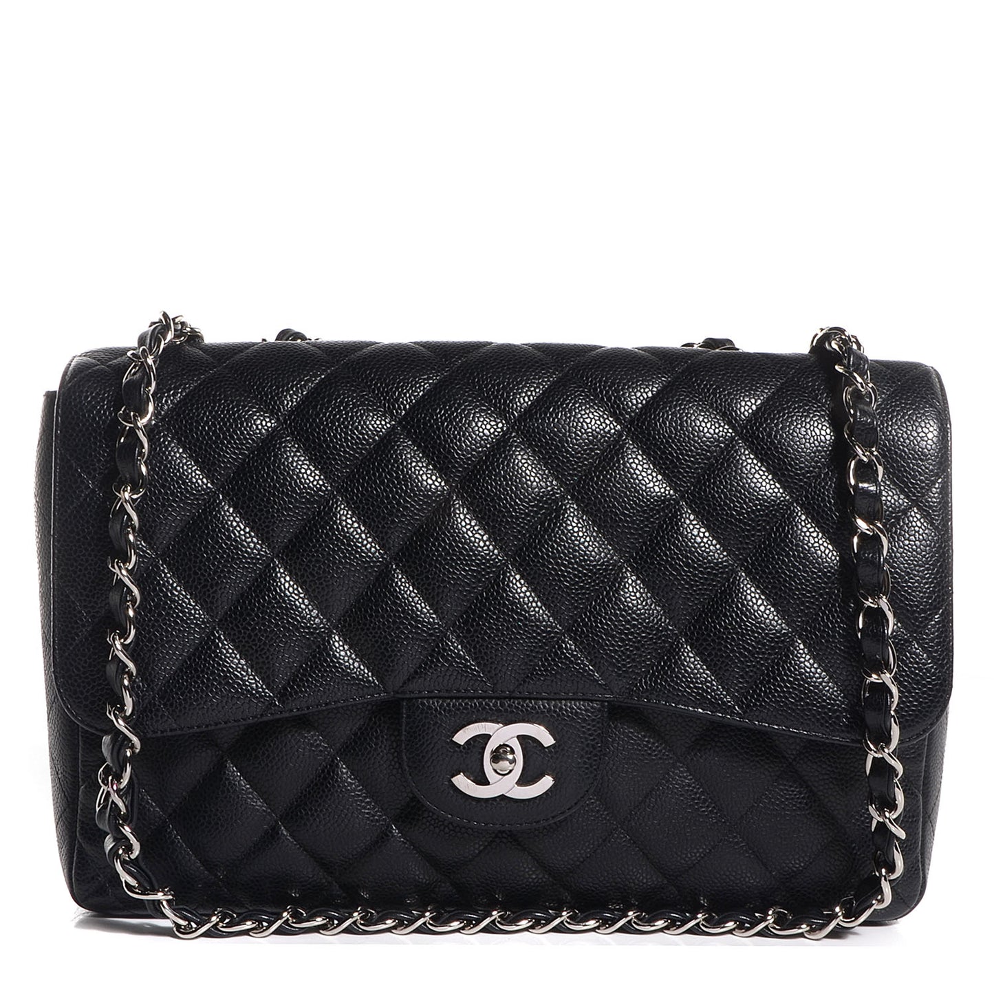 Caviar Jumbo Single Flap Black