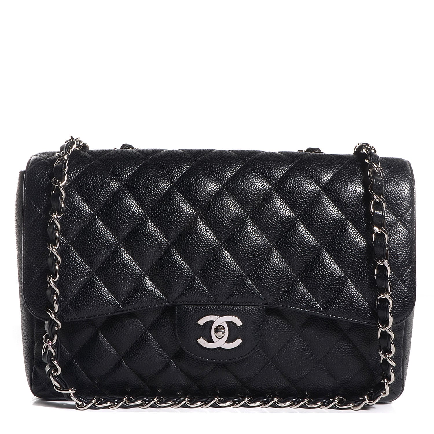 Chanel Caviar Jumbo Single Flap Black 1 of 8