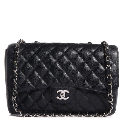 Chanel Caviar Jumbo Single Flap Black 1 of 8
