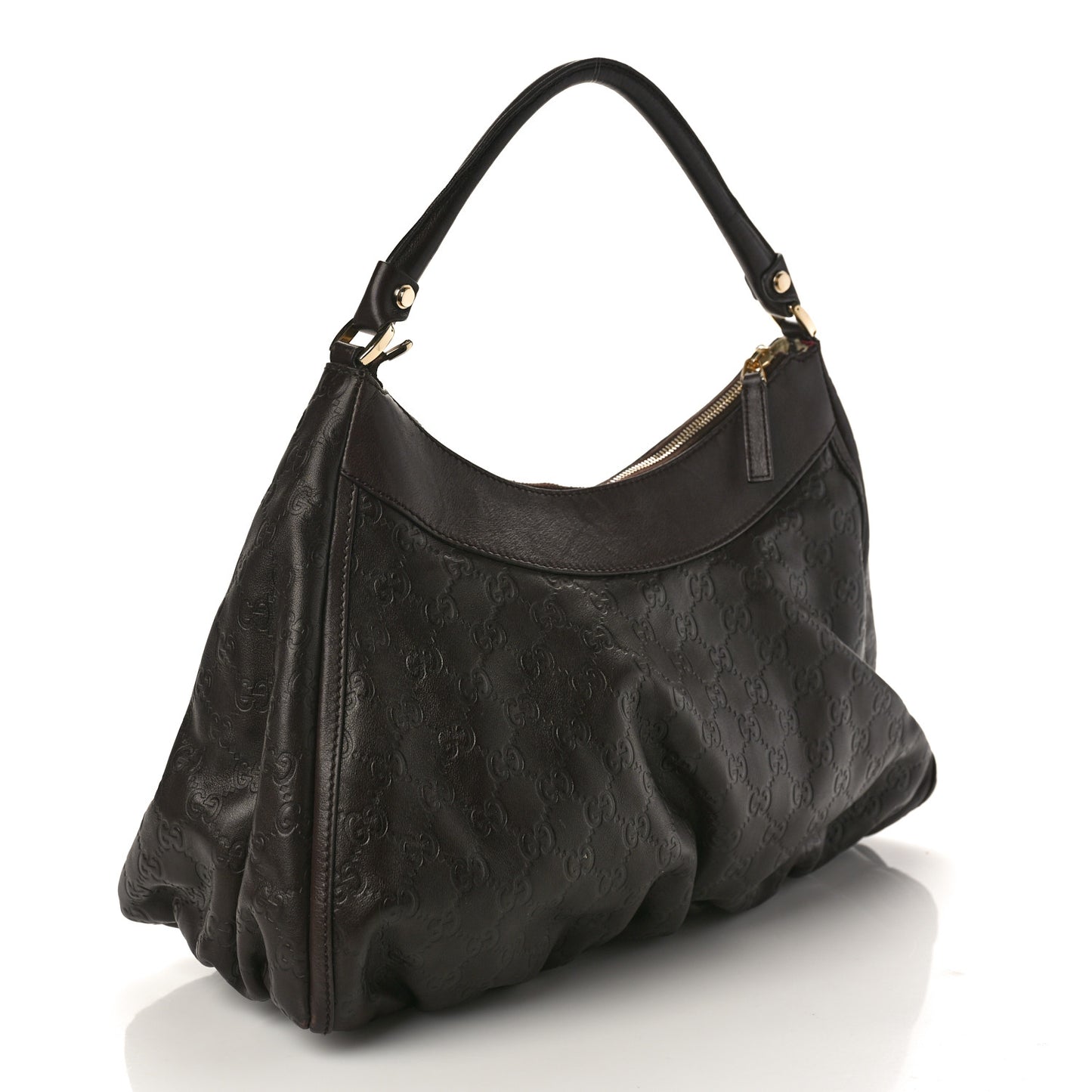 Monogram Large D Gold Hobo Dark Brown