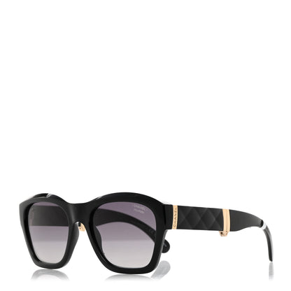 Chanel Acetate Metal Crystal Square Folding Sunglasses 6055-B Black 1 of 10