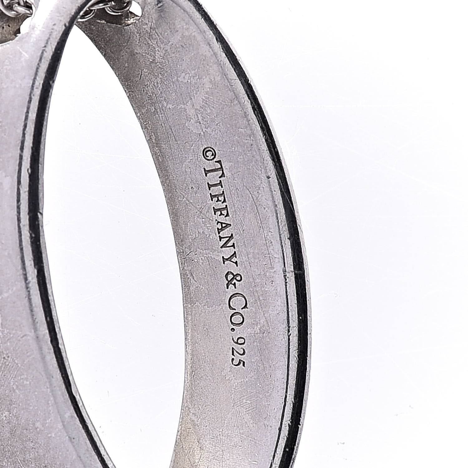 Tiffany Sterling Silver Oval Loop Pendant Necklace 5 of 7