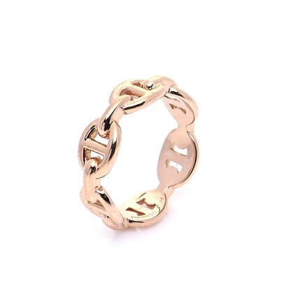 Hermes 18K Rose Gold PM Chaine D'Ancre Enchainee Ring 49 4.75 5 of 6