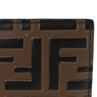 Fendi Vitello FF 1974 Embossed Bi-Fold Wallet Maya Black 8 of 9