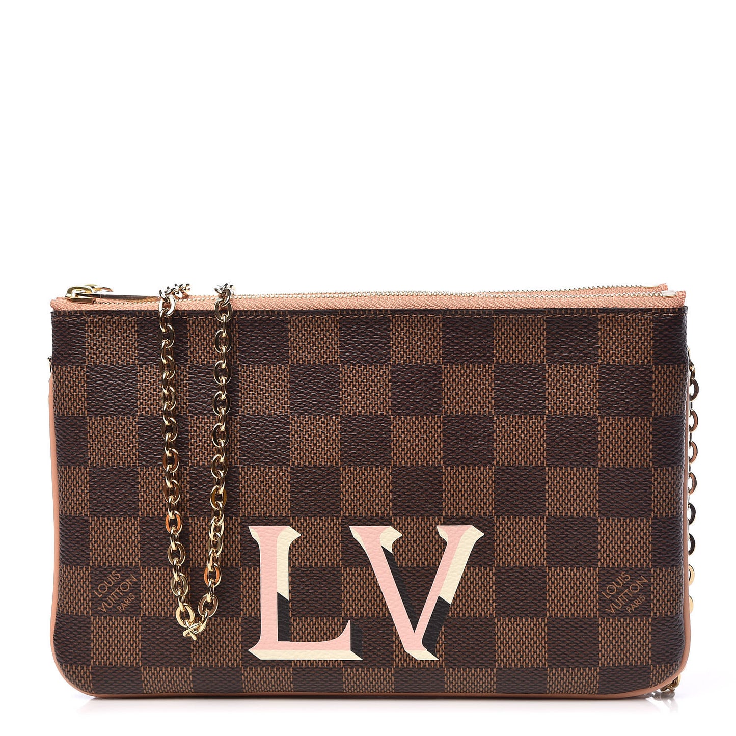 Damier Ebene Double Zip Pochette