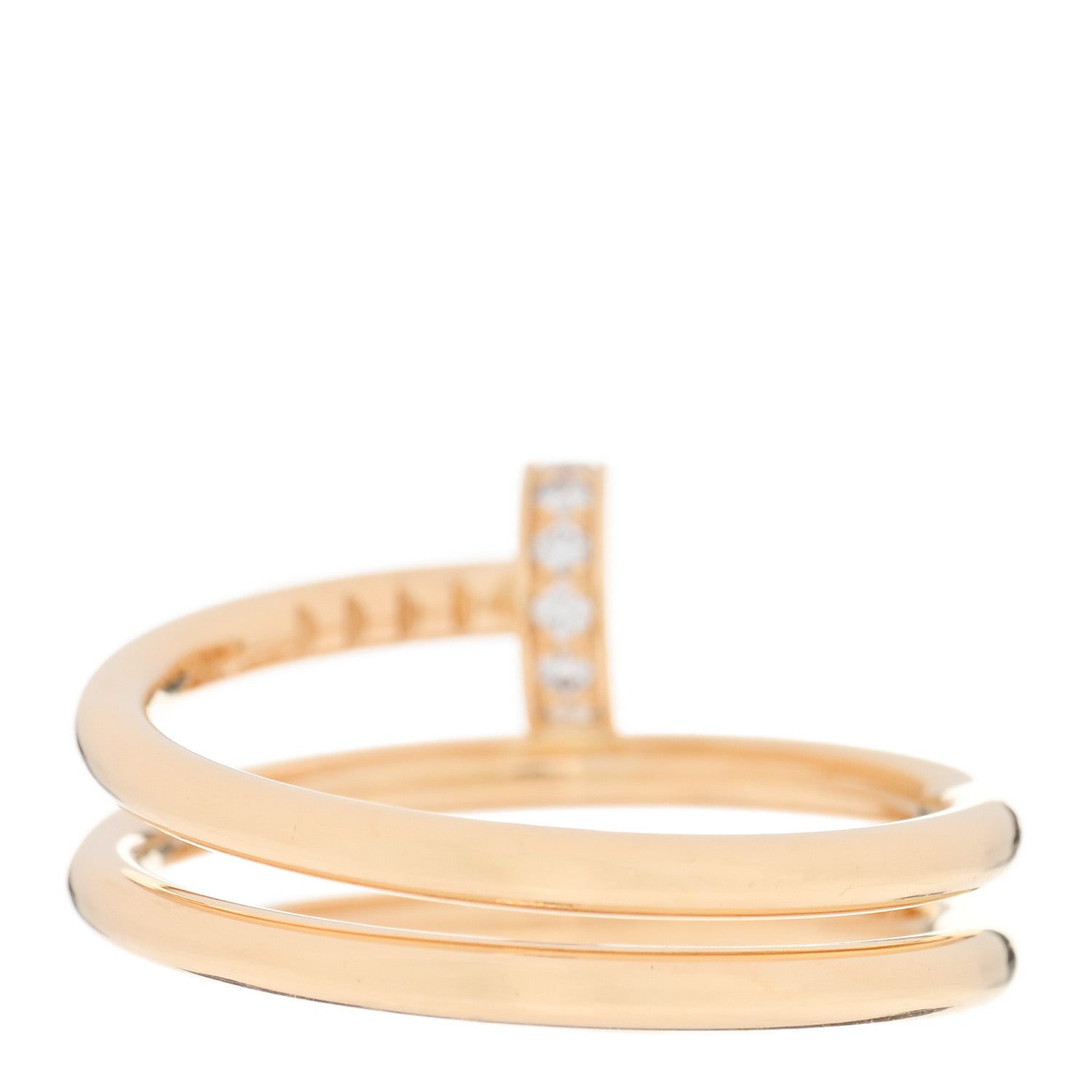 Cartier 18K Yellow Gold Diamond Double Juste Un Clou Ring 50 5.5 3 of 5