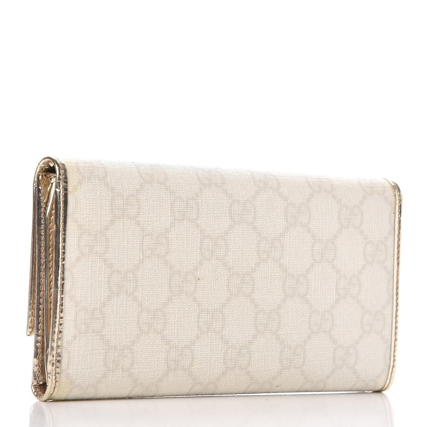 GG Plus Monogram Joy Continental Flap Wallet Beige Ebony Gesso