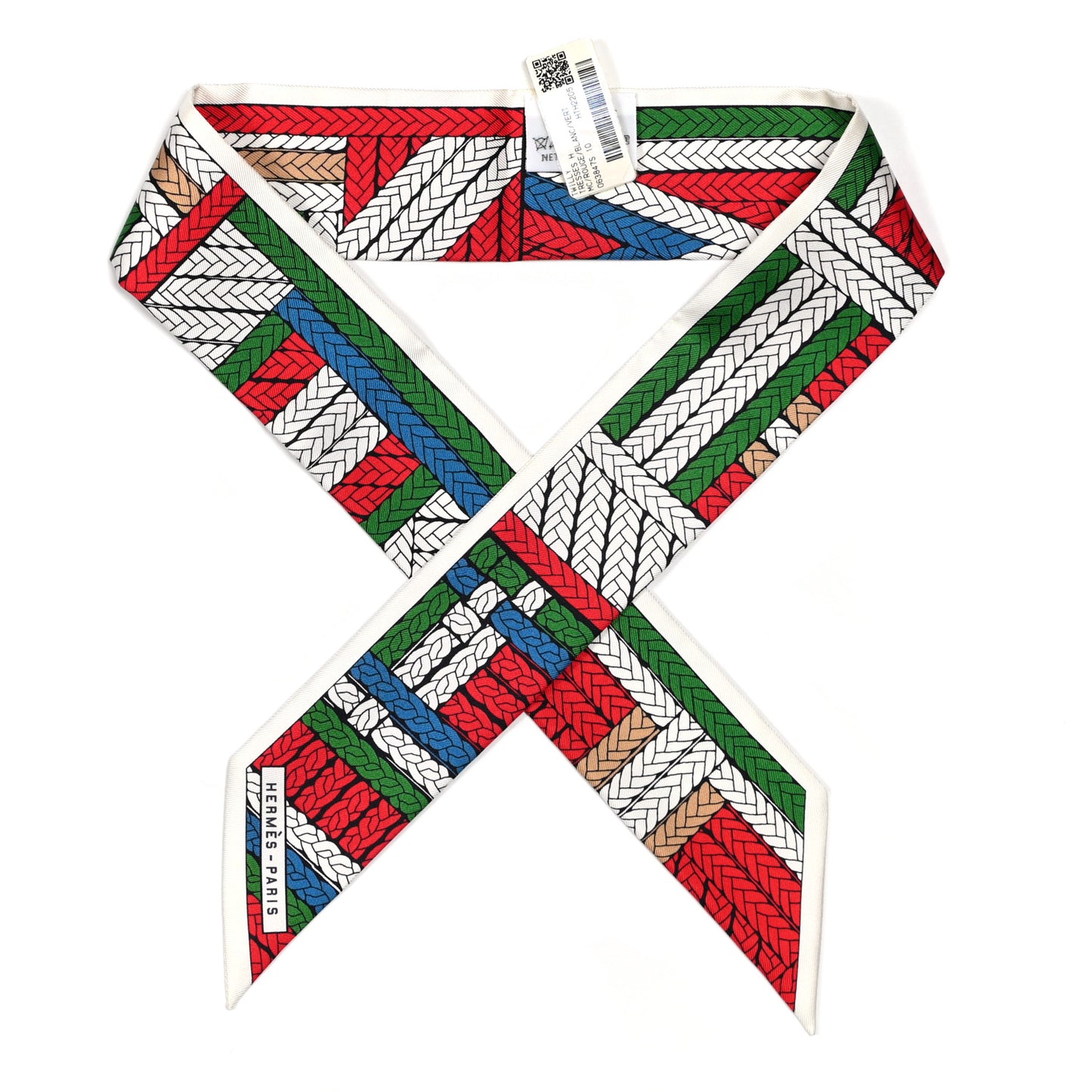 Silk Tresses H Twilly Rouge White Vert