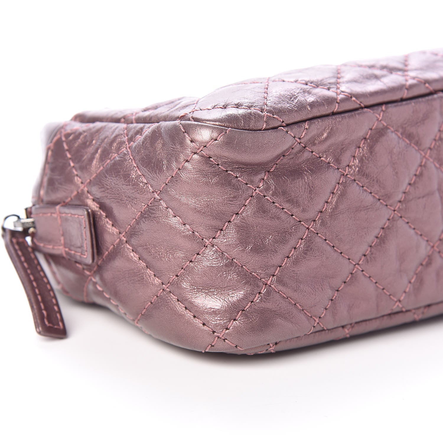 Chanel Metallic Aged Calfskin Quilted Small Reissue Camera Case Rose Fonce 9 of 10