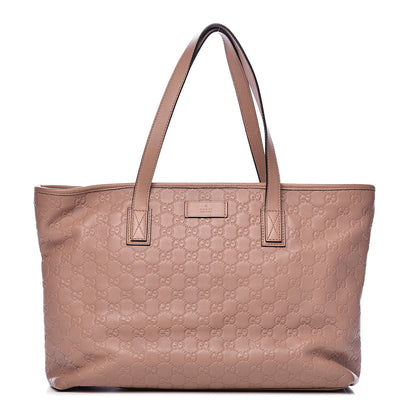 Gucci Guccissima Medium Zippered Shopping Tote Rose Beige 1 of 12