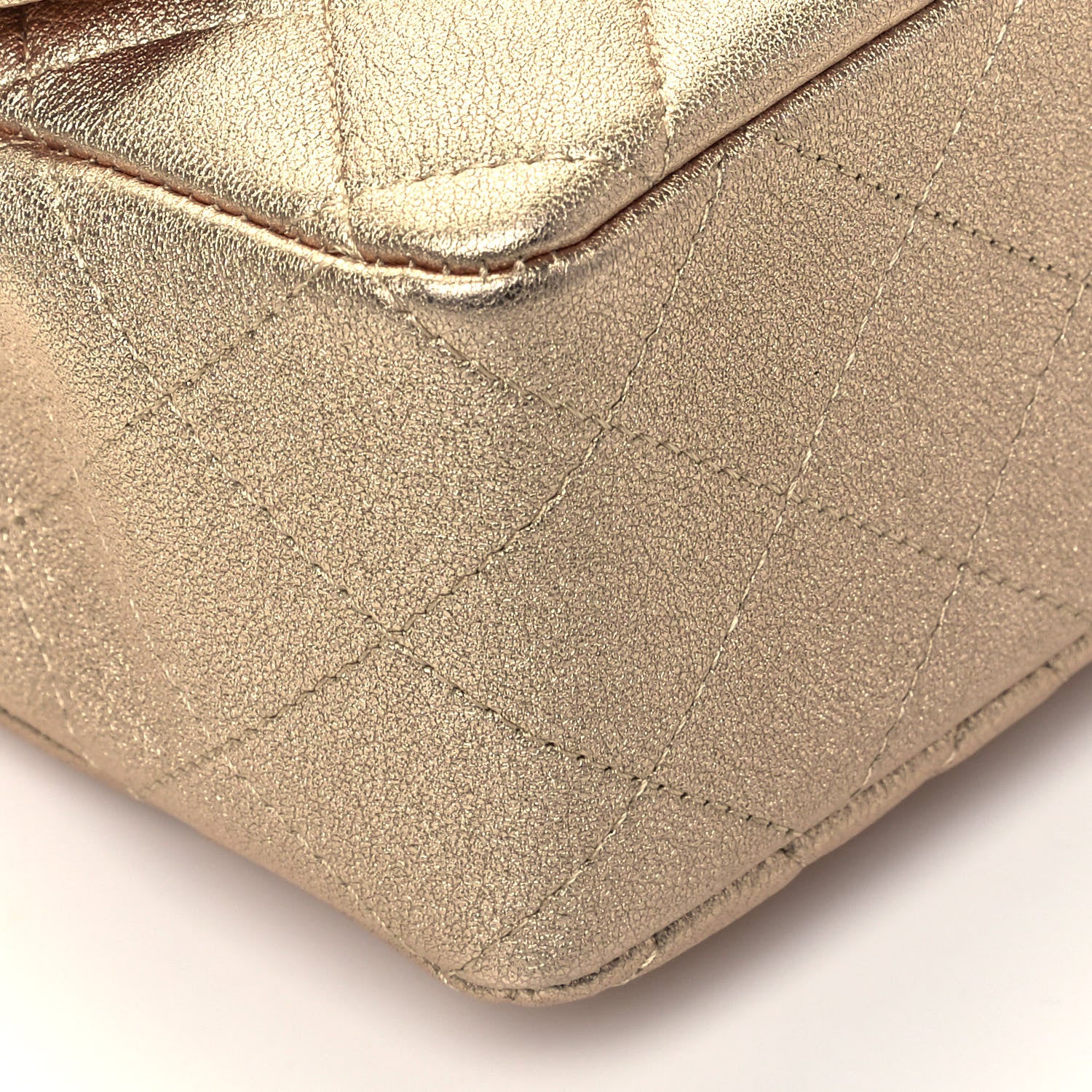 Chanel Metallic Lambskin Quilted Mini Rectangular Flap Gold 7 of 8
