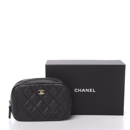Chanel Caviar Quilted Small Curvy Pouch Cosmetic Case Black 9 of 9