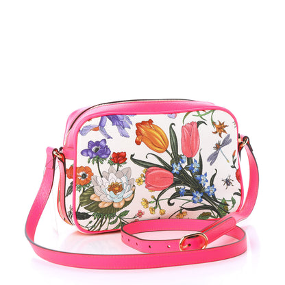 Gucci Canvas Flora Floral Shoulder Bag White Fuchsia Fluo 2 of 10