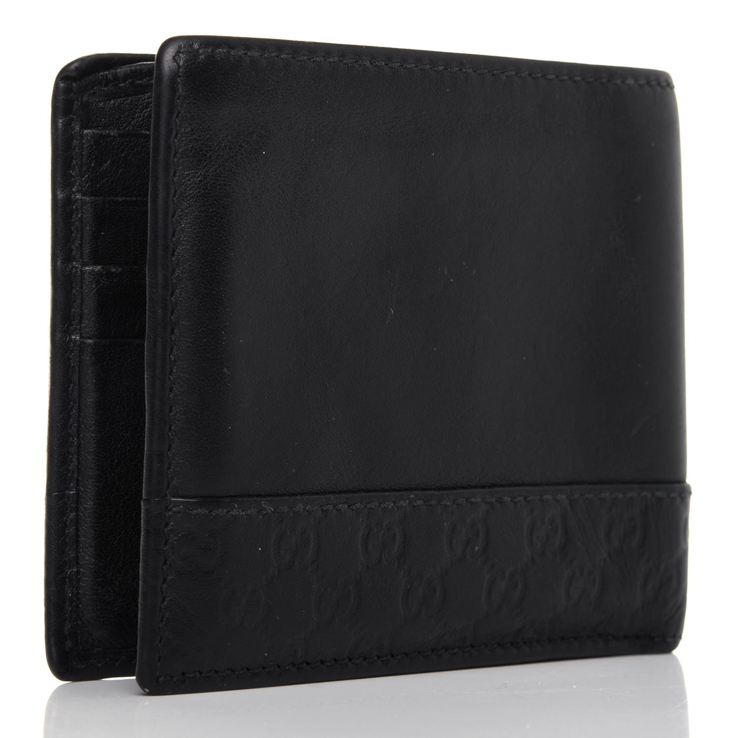 Gucci Guccissima Calfskin Bi-Fold Wallet Black 3 of 13