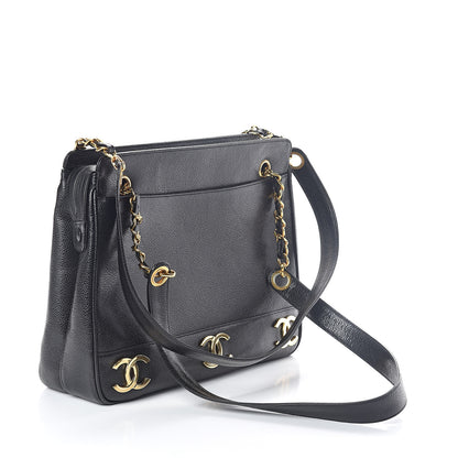 Chanel Caviar CC Shoulder Bag Black 3 of 10