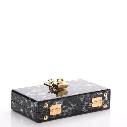 Dolce & Gabbana Plexiglass Lace Dolce Box Clutch Dark Green 4 of 6