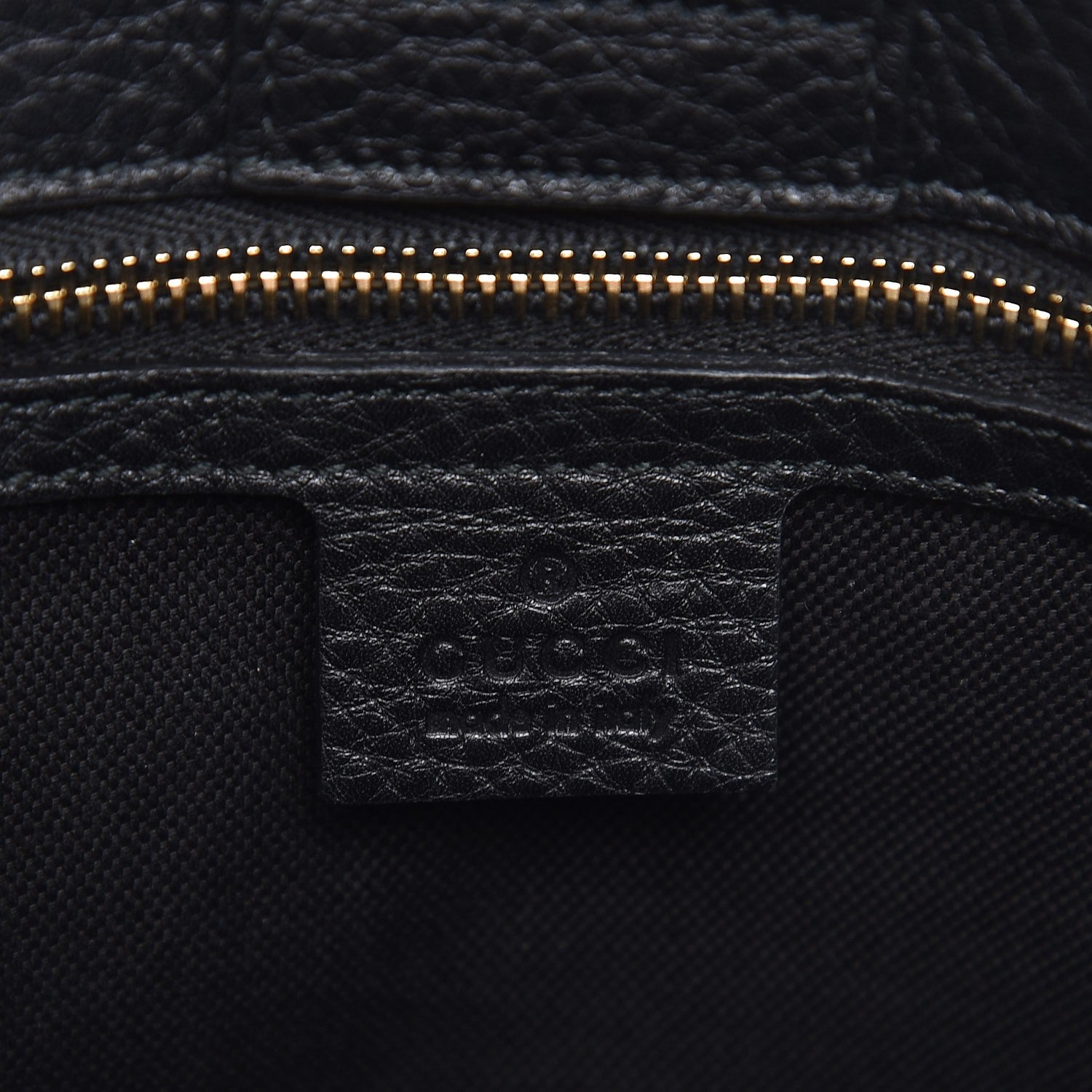 Gucci Pebbled Calfskin Medium Bamboo Shopper Tote Black 6 of 8