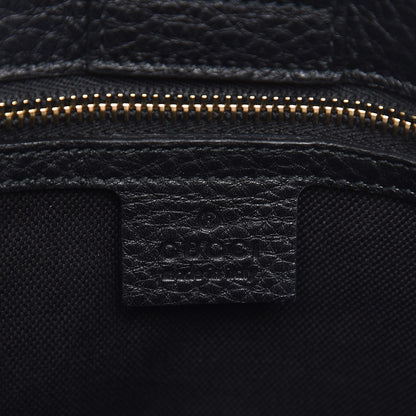 Gucci Pebbled Calfskin Medium Bamboo Shopper Tote Black 6 of 8