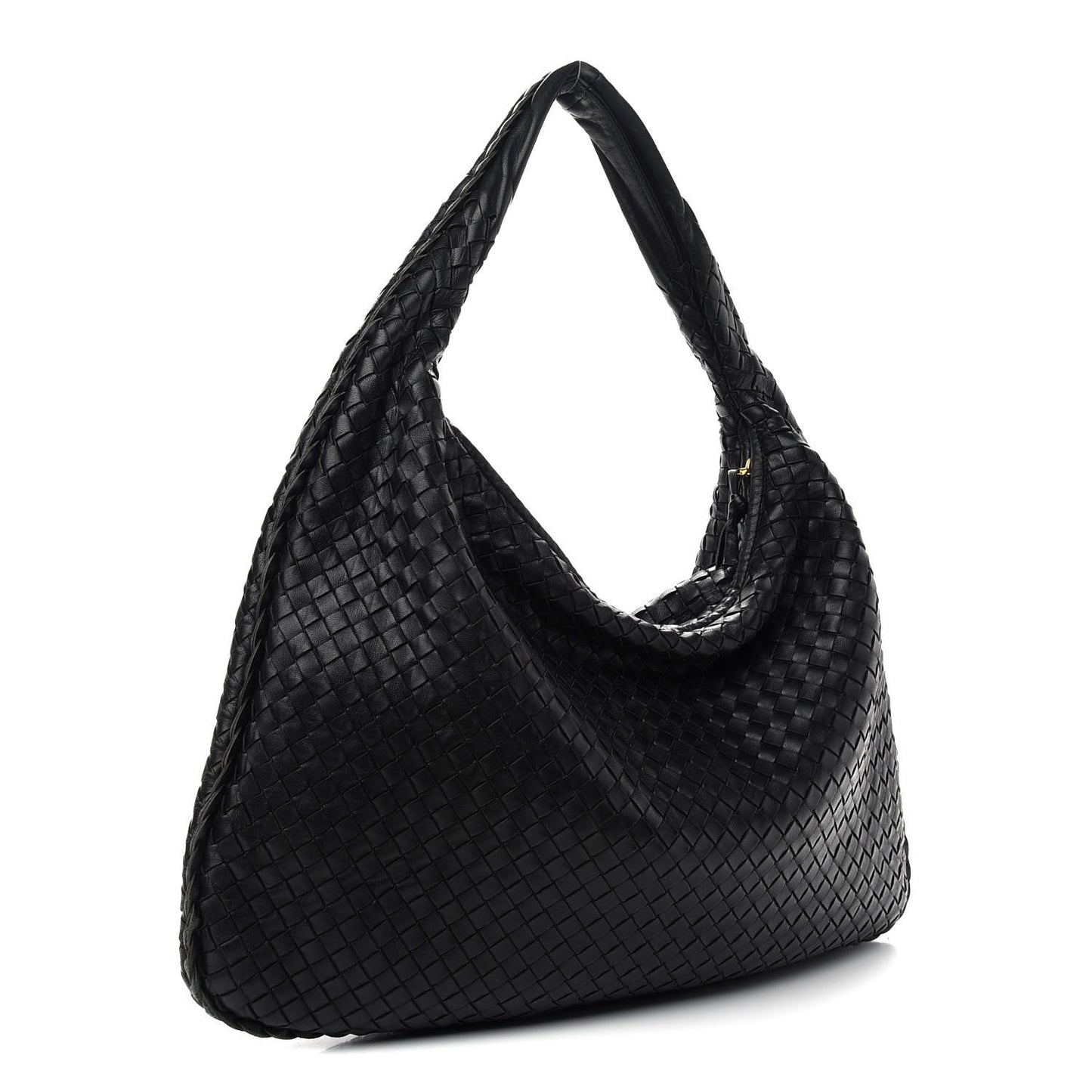 Nappa Intrecciato Large Veneta Hobo Black