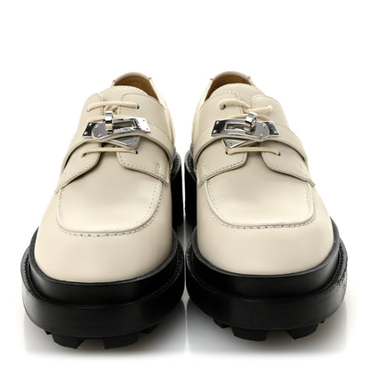 Hermes Glossed Calfskin First Derby 36.5 Beige Glaise 2 of 9