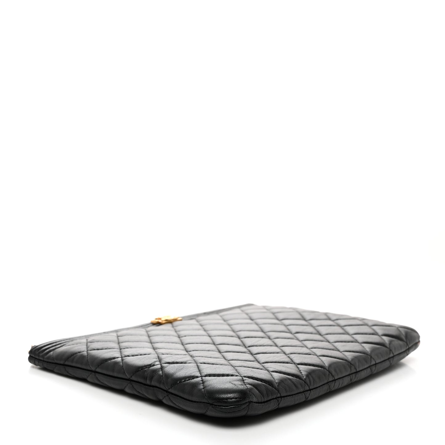 Lambskin Quilted Medium Boy Cosmetic Case Black