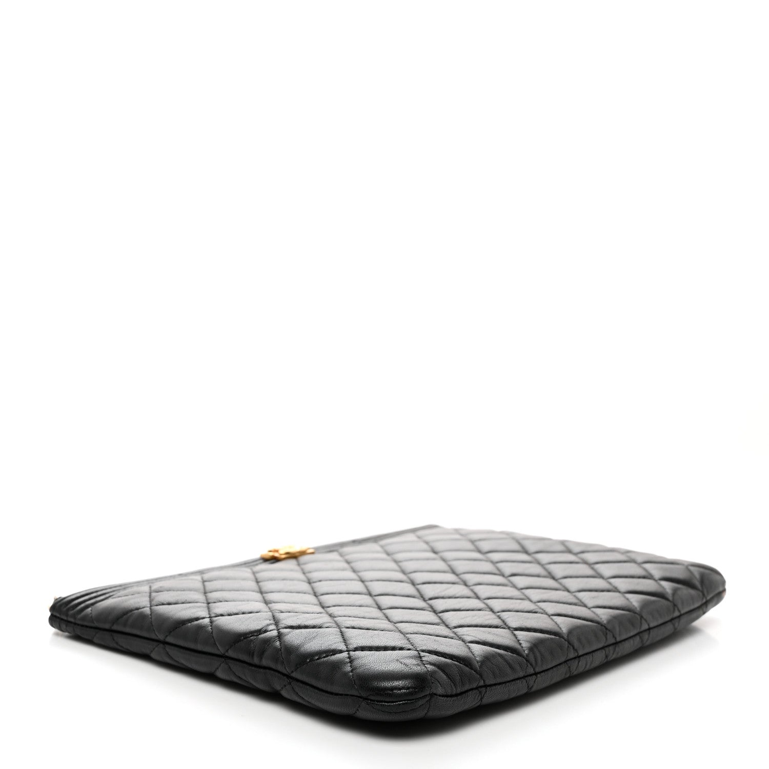 Chanel Lambskin Quilted Medium Boy Cosmetic Case Black 5 of 8