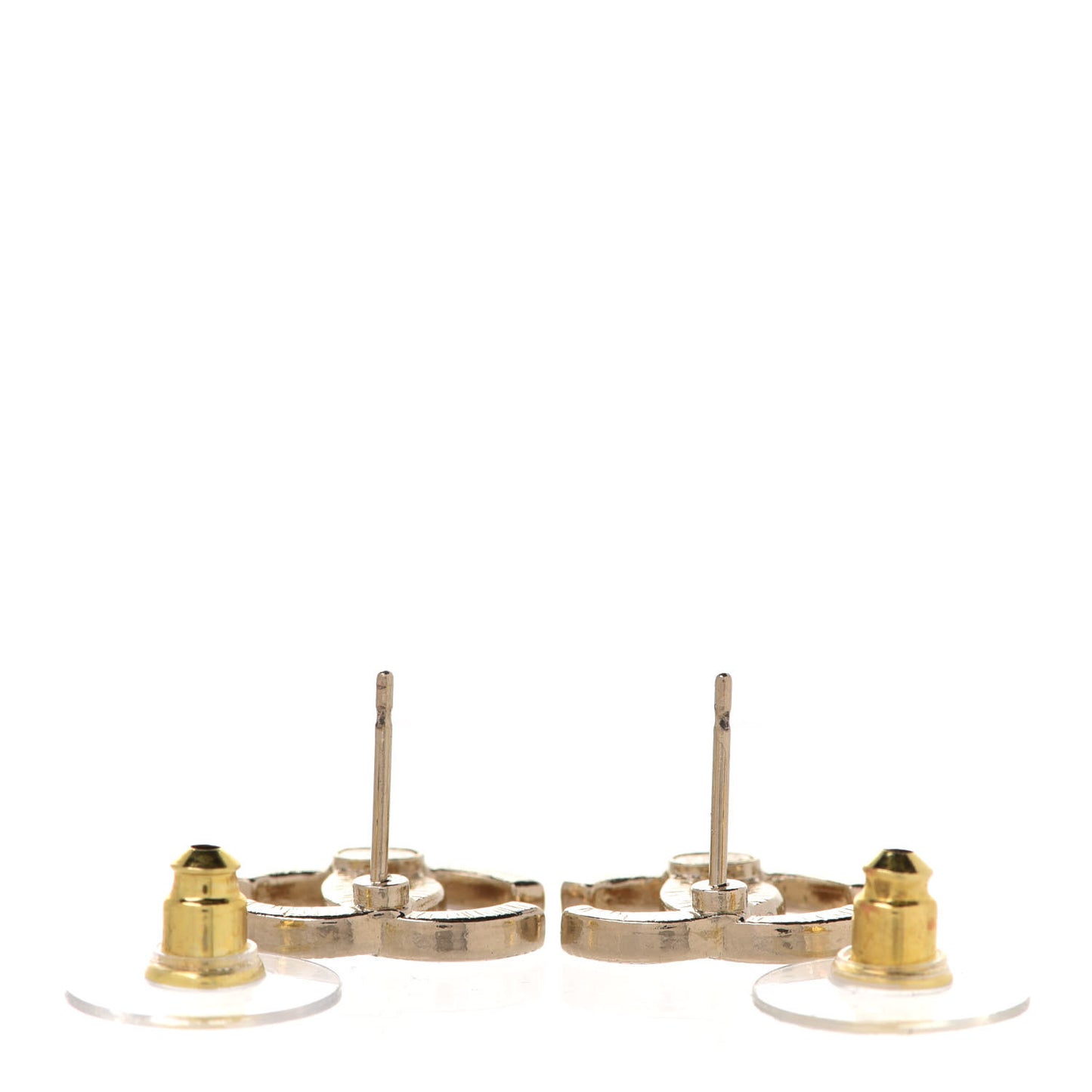 Enamel CC Earrings Pearly Pink Gold