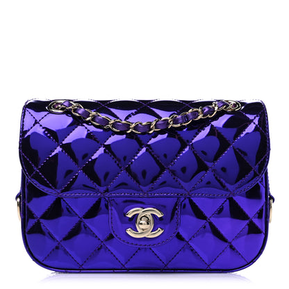Chanel Mirror Calfskin Quilted Mini Rectangular Flap Purple 1 of 10