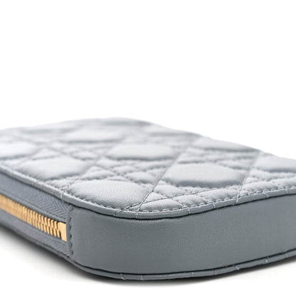 Christian Dior Lambskin Cannage Lady Dior Phone Holder Cloud Blue 9 of 10
