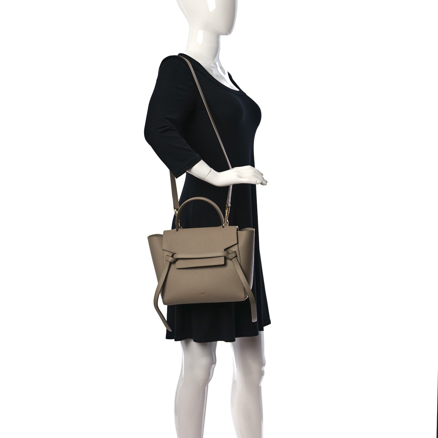 Celine Grained Calfskin Micro Belt Bag Beige 2 of 11