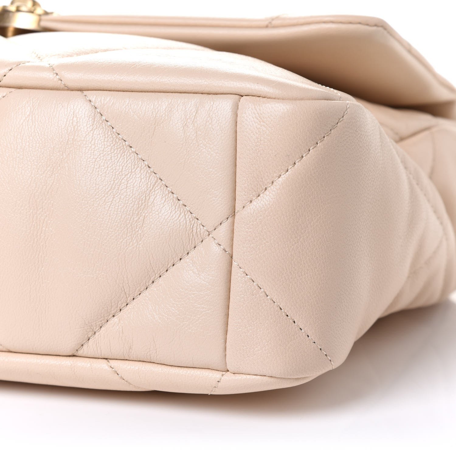 Chanel Goatskin Quilted Large Chanel 19 Flap Beige 10 of 11