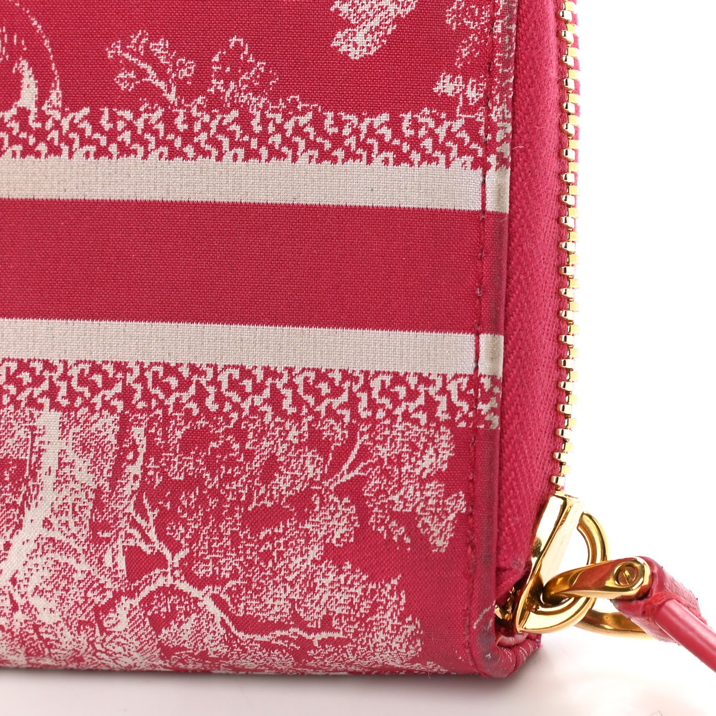Technical Fabric Embroidered Toile De Jouy DiorTravel Detachable Card Holder Red