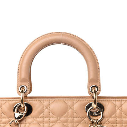 Christian Dior Lambskin Cannage Large Lady Dior Beige 11 of 12