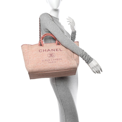 Chanel Straw Lurex Large Deauville Tote Pink 2 of 17