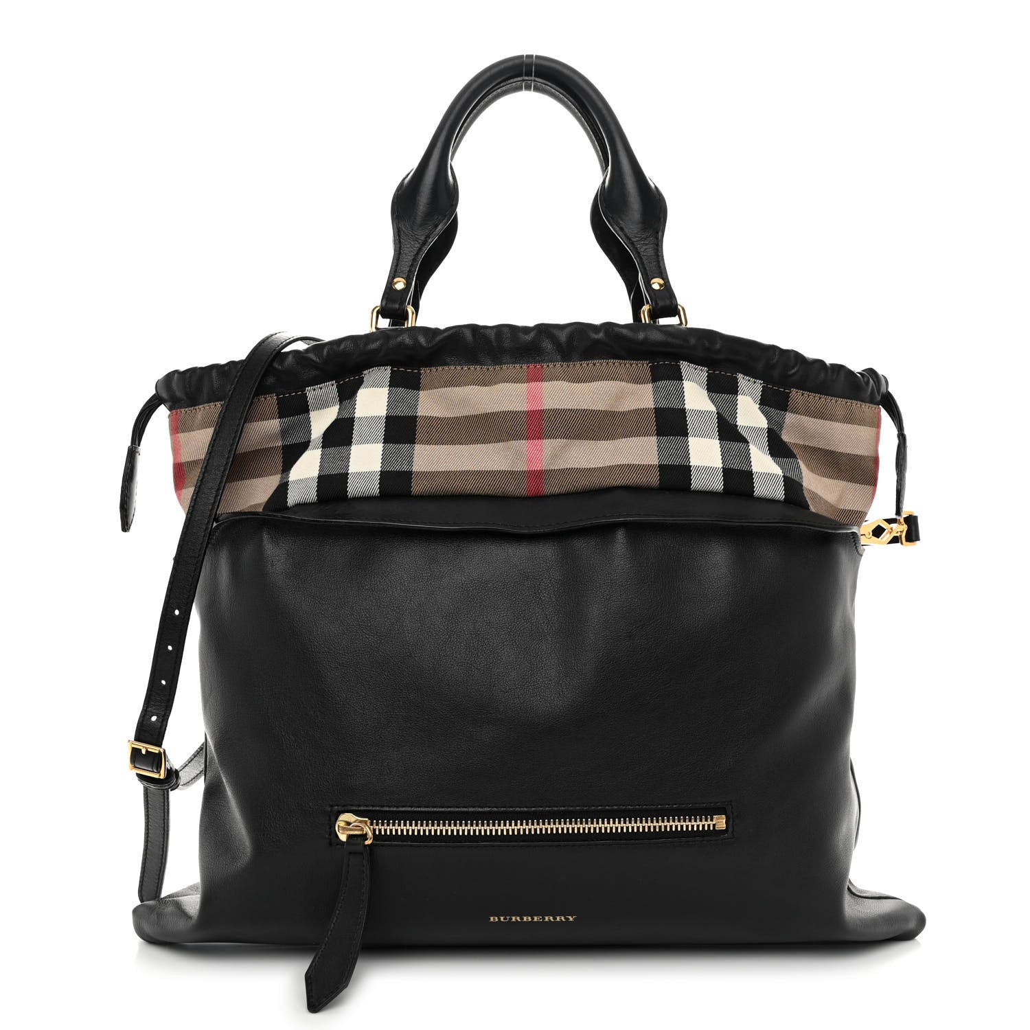 Burberry Calfskin House Check Big Crush Black 1 of 12