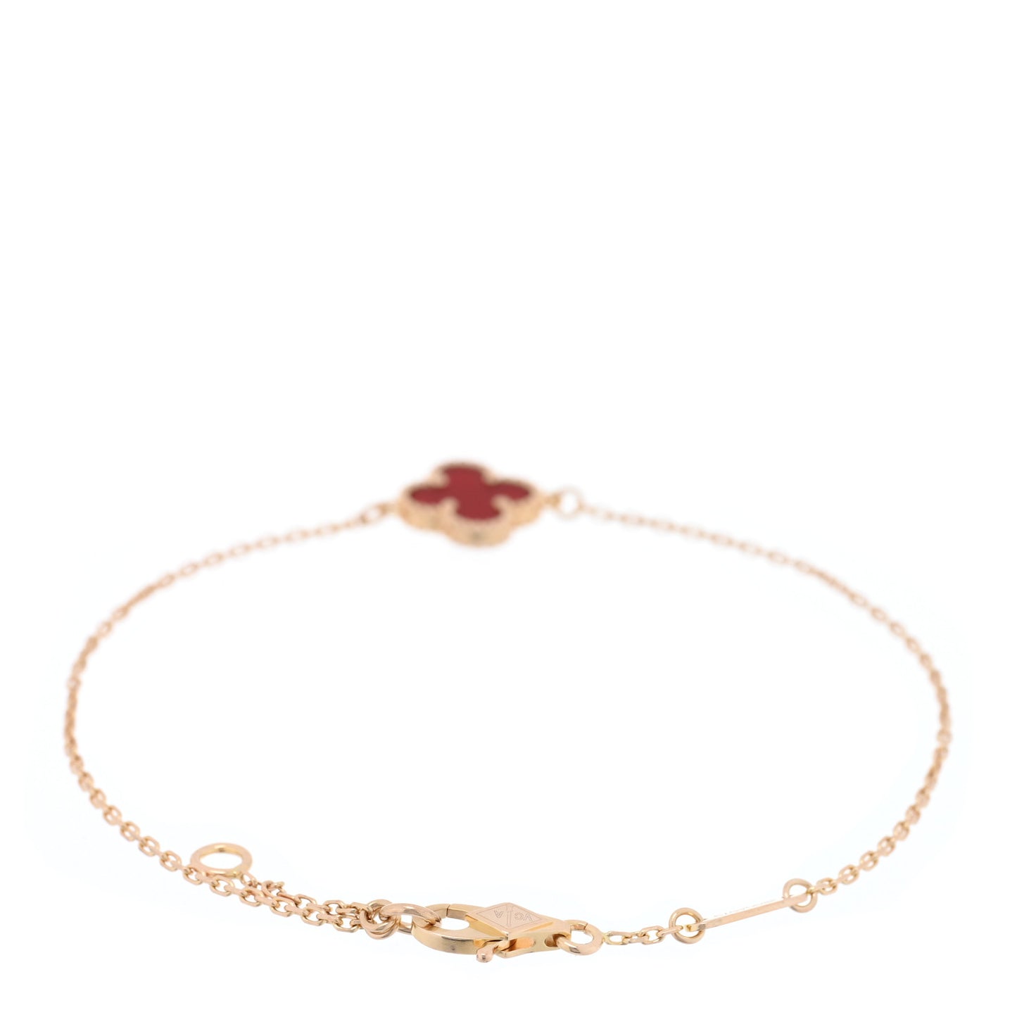 18K Rose Gold Carnelian Sweet Alhambra Bracelet