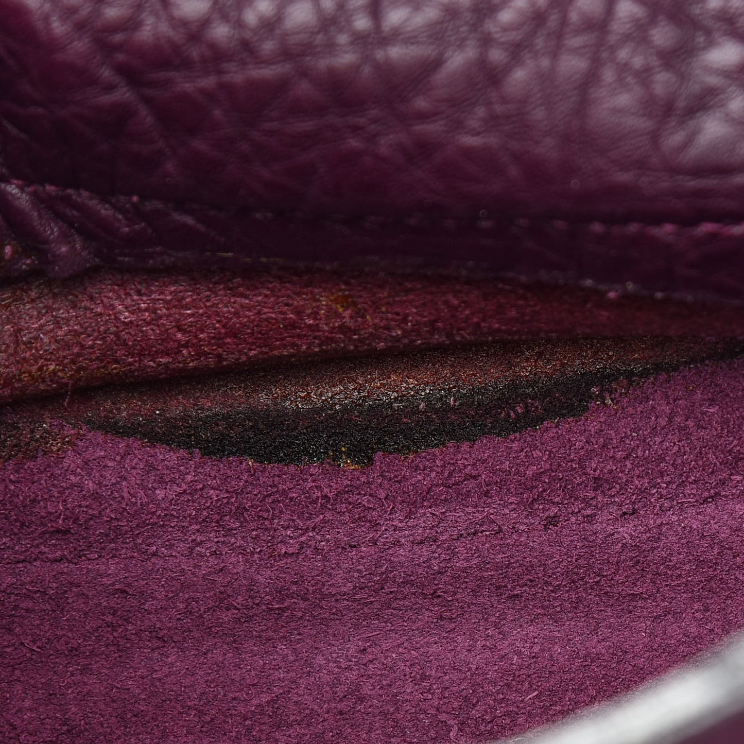 Grained Calfskin Shoulder Bag Eggplant