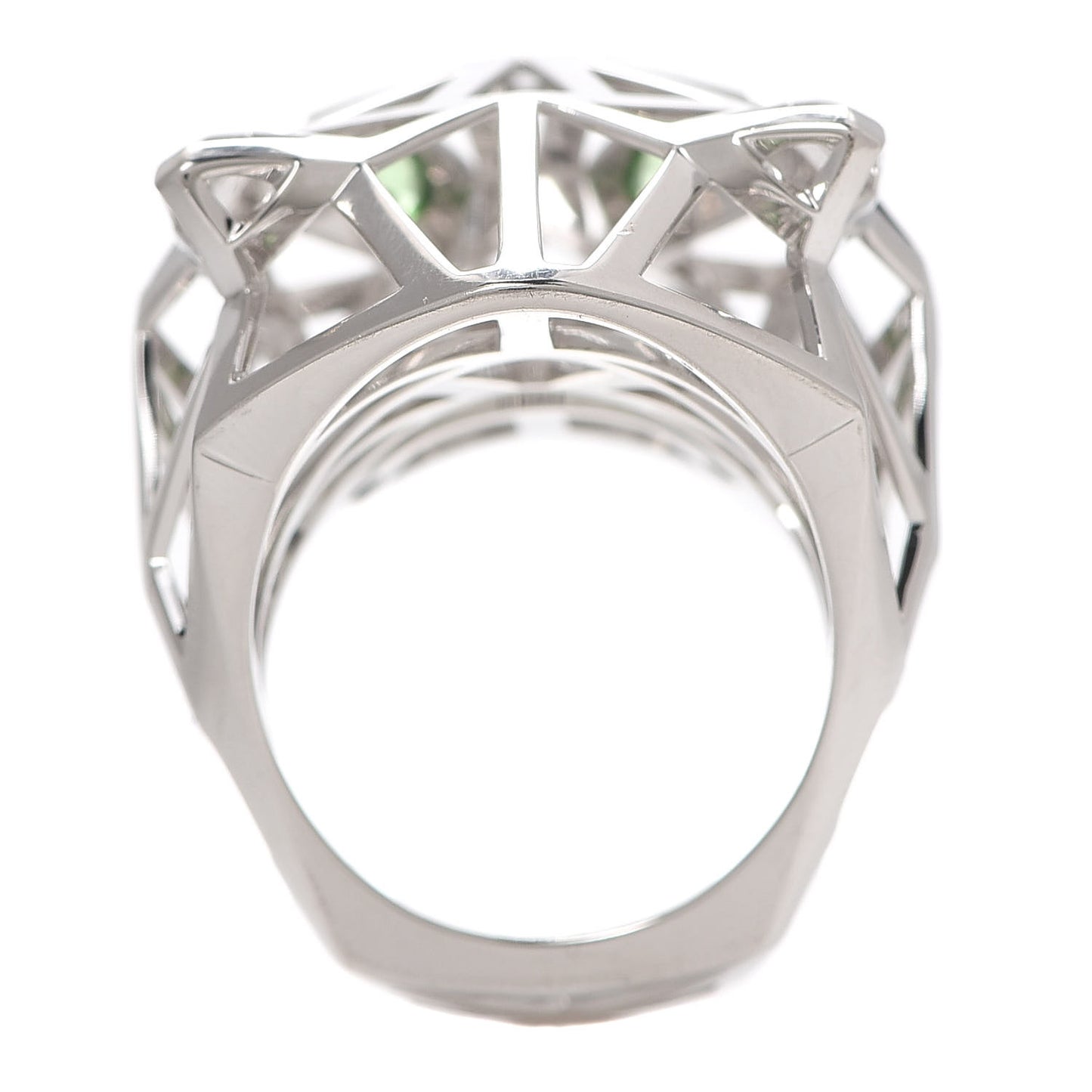 18K White Gold Tsavorite Onyx Panthère De Cartier Ring 60 9