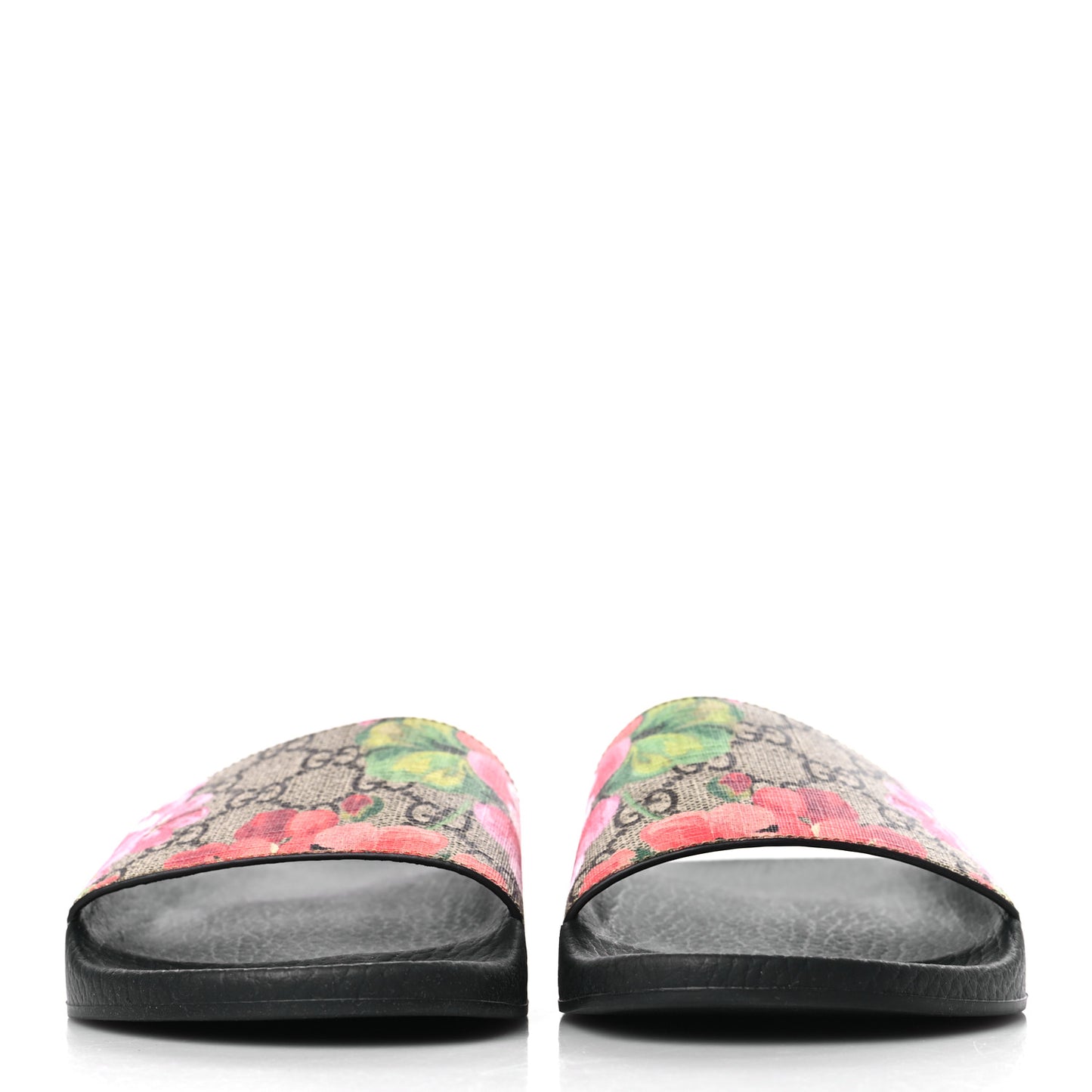 GG Supreme Monogram Blooms Slide Sandals 37 Beige Multicolor