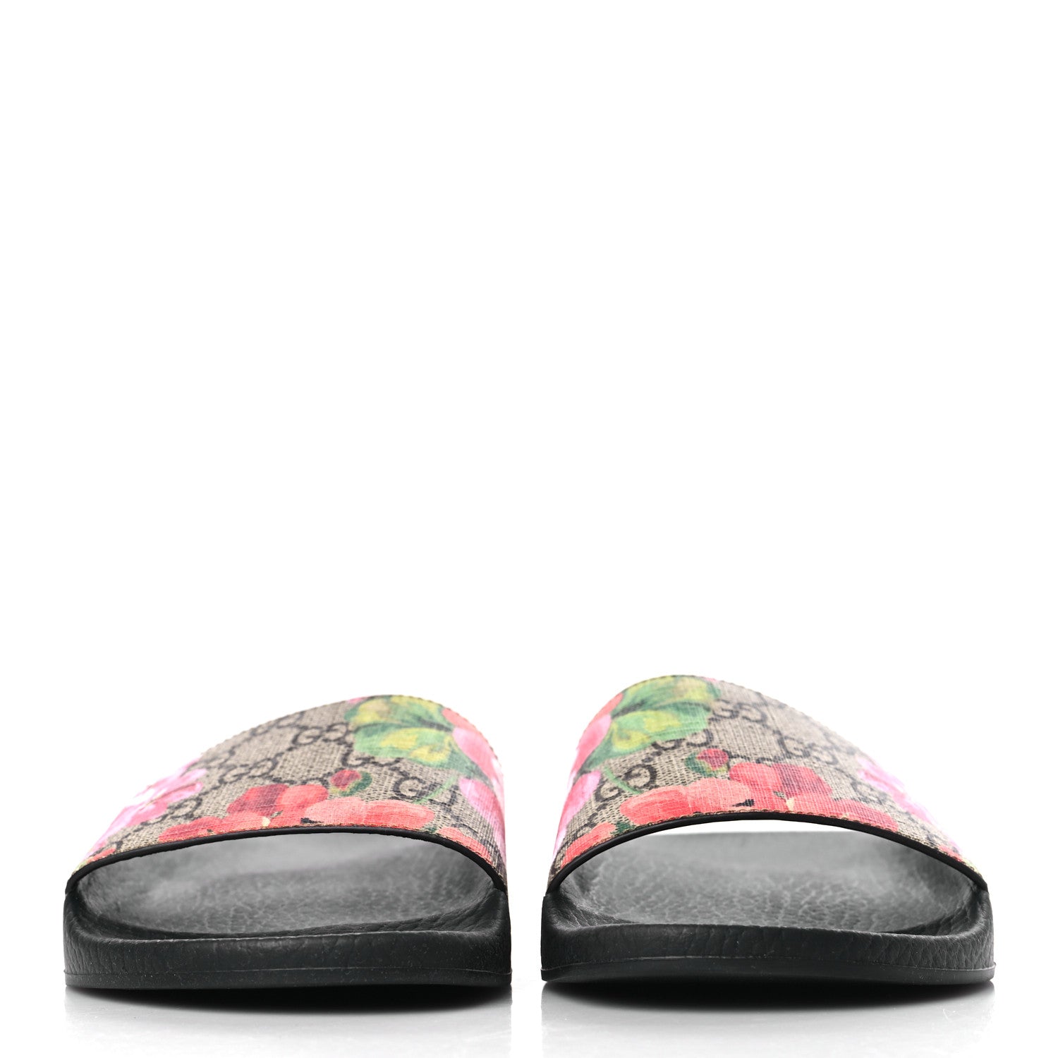 Gucci GG Supreme Monogram Blooms Slide Sandals 37 Beige Multicolor 2 of 6
