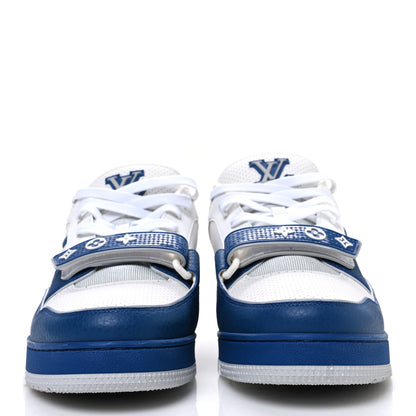 Louis Vuitton Calfskin Monogram Mens LV Trainer Sneakers 11 Blue 3 of 10