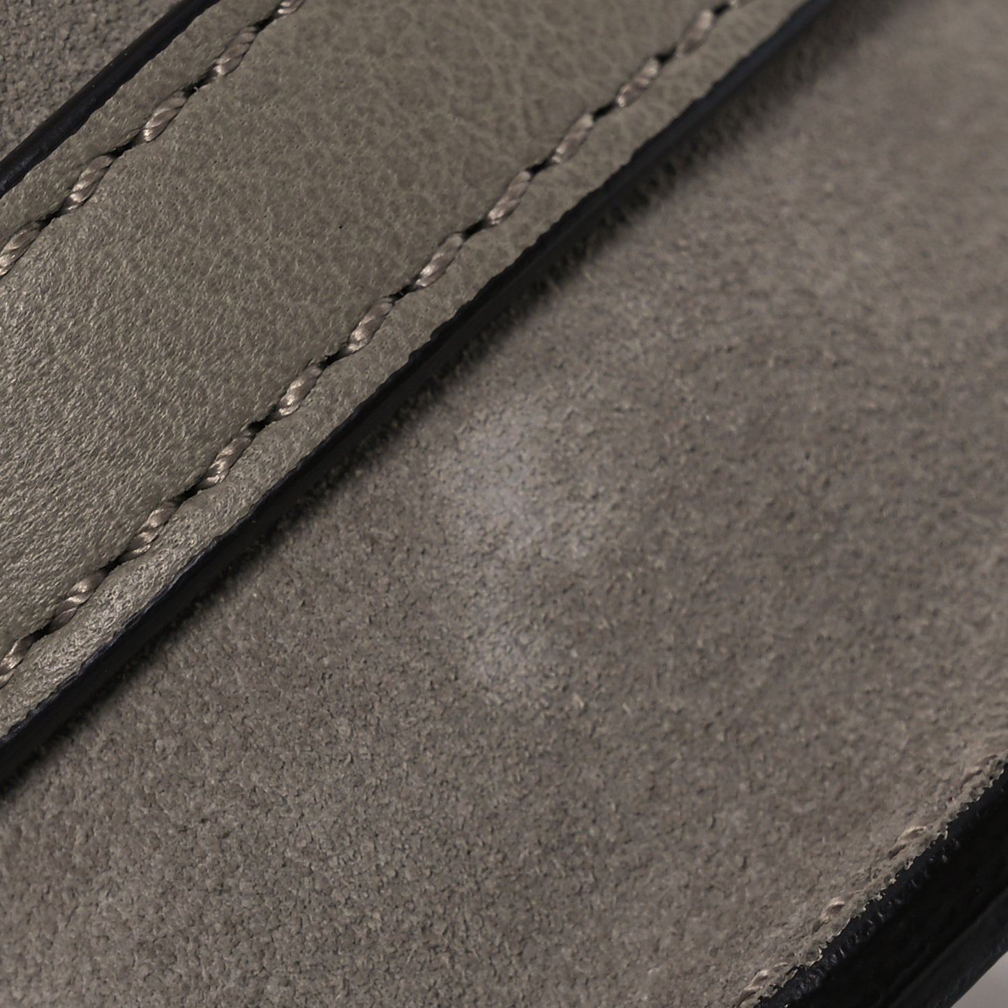 Calfskin Suede Small Nile Bracelet Bag Motty Grey
