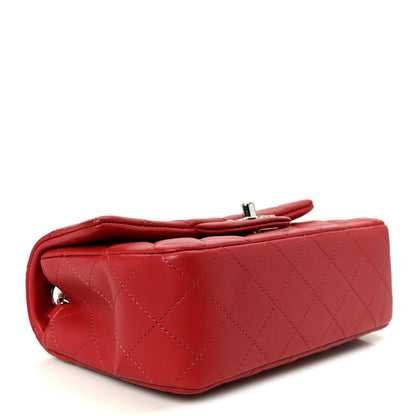 Chanel Lambskin Quilted Mini Rectangular Flap Dark Red 4 of 12