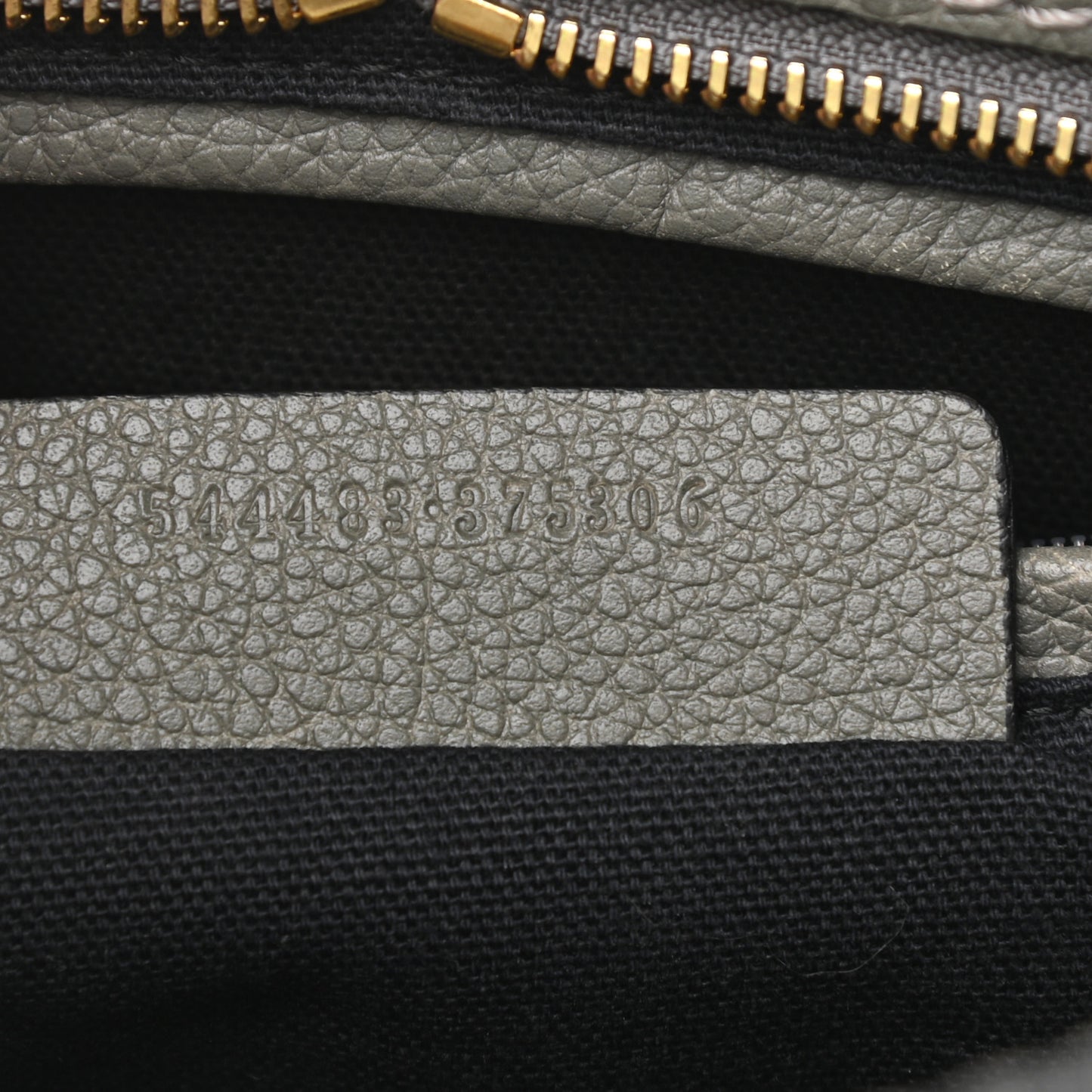 Pebbled Calfskin Small Skull Padlock Zip Around Tote Grey