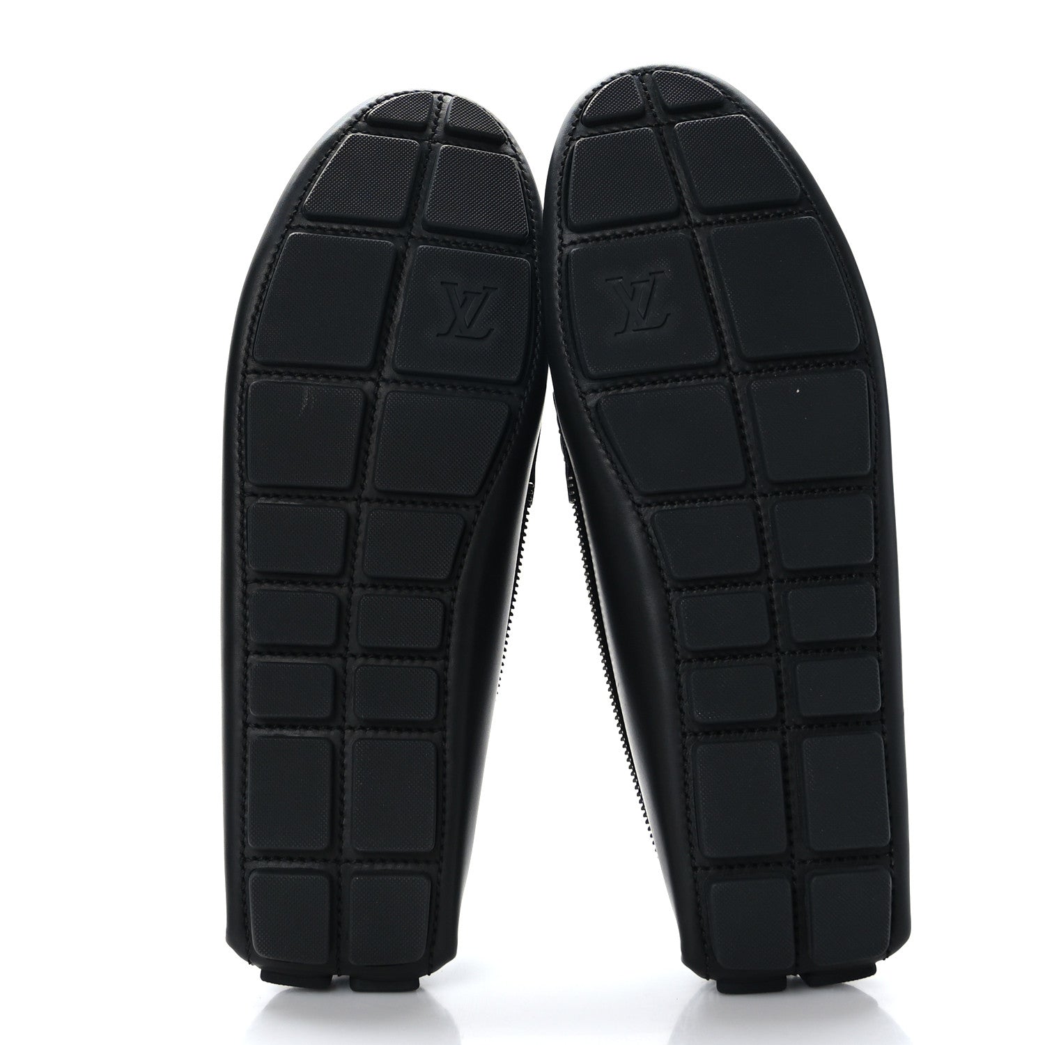 Louis Vuitton Calfskin Mens Shade Car Loafers 8 Black 5 of 8